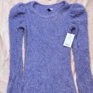 Vylette New with Tags Women's Purple Fuzzy Sweater Midi Dress